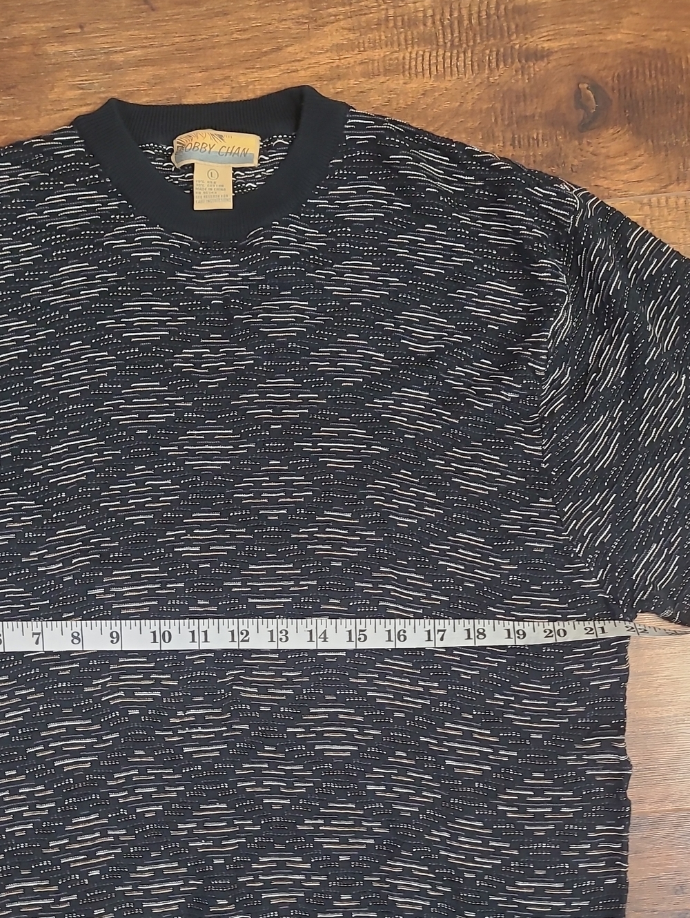 Bobby Chan Silk Cotton Men's Black & Gray Crewneck Sweater Size Large - Picture 5 of 8